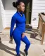 Solid Color Casual Fashion Finger Hole Long Sleeve Pants Sports Suit NYF-8037