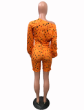 Fashion Popular Print Long Sleeve Shorts Two Piece Set OMY-8067