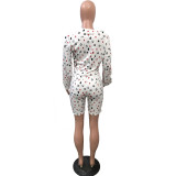 Fashion Popular Print Long Sleeve Shorts Two Piece Set OMY-8067
