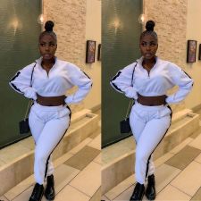 Casual Long Sleeve Two Piece Pants Set MDF-5197