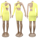 Sexy One Shouder Hollow Out Club Dress SFY-019