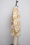 Plus Size Chain Print Long Sleeve Shirt Tops SMR-9894