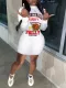 Casual Basketball Print Long Sleeve Mini Dress CHY-1309