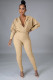 Solid Hooded Zipper Long Sleeve Jumpsuit OMY-8105
