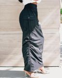 Black Drawstring Long Skirt OD-8413