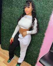 Casual Long Sleeve Ruched Pants Two Piece Sets FNN-8571
