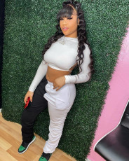 Casual Long Sleeve Ruched Pants Two Piece Sets FNN-8571
