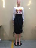 Black Drawstring Long Skirt OD-8413