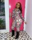 Cartoon Letter Print Zipper Long Sleeve Tight Jumpsuit MEM-8322