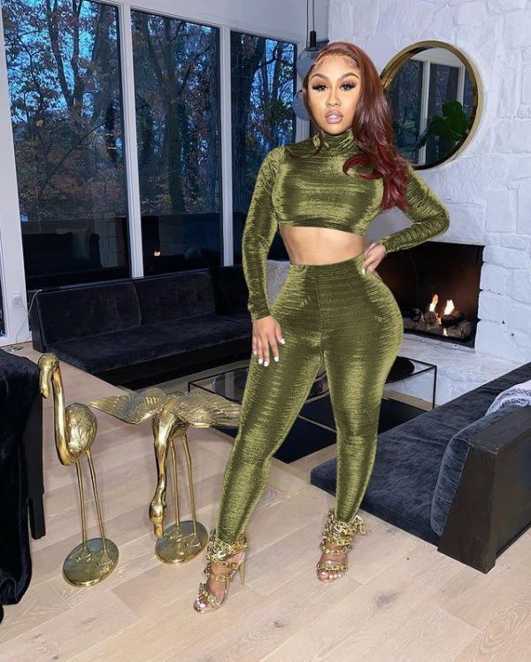 Sexy Turtleneck Long Sleeve Two Piece Pants Set MEM-8323