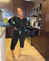 Casual Sports Hoodies Zipper Two Piece Pants Set FNN-8576