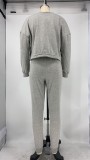 Casual Solid Long Sleeve Two Piece Pants Set XMY-9291