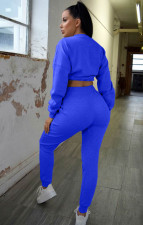 Casual Solid Long Sleeve Two Piece Pants Set XMY-9291