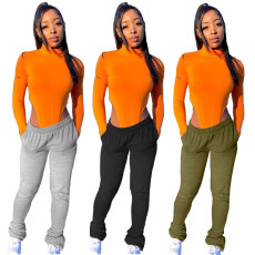 Casual Solid Plush Long Piles Pants FSL-128