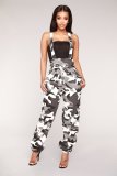 Camo Print Cross Straps Suspender Jumpsuits LSL-6122