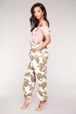 Camo Print Cross Straps Suspender Jumpsuits LSL-6122