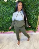 Casual Patchwork Hoodies Two Piece Sets YIM-164