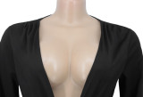 Sexy Deep V Neck Rcuched High Split Maxi Evening Dress SFY-224