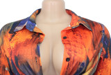 Casual Printed Shirt Top And Pants 2 Piece Sets SFY-219