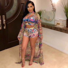 Sexy Printed Bikinis 3 Pieces Swimsuits OD-68233