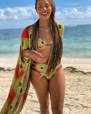 Sexy Printed Hollow Bikinis Sets+Cloak 3 Piece Swimsuit OD-68337