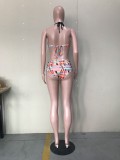 Geometric Print Padded Swimwear Bikinis 3 Piece Sets OD-68260