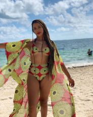 Sexy Printed Hollow Bikinis Sets+Cloak 3 Piece Swimsuit OD-68337