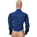 Plus Size 5XL Beading Full Sleeve Denim Coats LSD-9070-1