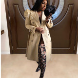 Casual Full Sleeve Double-breasted Long Trench Coat YD-8358
