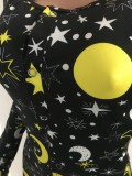 Sexy Printed Bottoned Flap Onesies Romper NIK-204