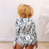 Sexy Printed Bottoned Flap Onesies Romper NIK-204