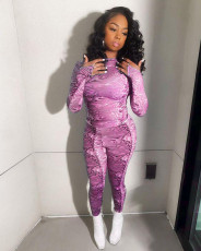 Casual Printed Long Sleeve Two Piece Sets MOF-6605