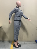 Fashion Casual Long Sleeve Houndstooth Two Piece Set OLYF-6031