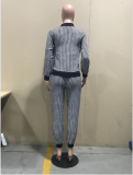 Fashion Casual Long Sleeve Houndstooth Two Piece Set OLYF-6031