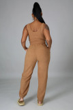 Solid Tank Tops+Long Cloack+Pants 3 Piece Sets MEM-8321