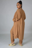 Solid Tank Tops+Long Cloack+Pants 3 Piece Sets MEM-8321