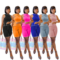 Sexy Irregular SleevelessTop And Shorts 2  Piece Sets MAE-2076