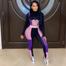 Casual Fitness Long Sleeve Tight Two Piece Sets ZSD-0377