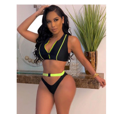 Sexy Sports Buckle Bikinis 2 Piece Swimsuit MDF-5201