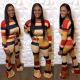 Casual Striped Long Sleeve Flared Pants 2 Piece Sets OD-68319 