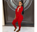 Casual Solid Hooded Long Sleeve 2 Piece Pants Set FOSF-8039