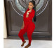 Casual Solid Hooded Long Sleeve 2 Piece Pants Set FOSF-8039