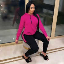 Casual Sports Hoodie Two Piece Pants Set FOSF-8025
