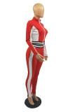 Casual Sports Long Sleeve Zipper 2 Piece Pants Set FOSF-8035