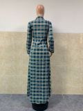 Fashion Casual Plaid Splice Lapel Long Shirts GLF-8082