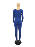 Sexy Long Sleeve Solid Two Piece Pants Set FOSF-8020