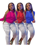 Spring Solid Color Hooded Long Sleeve Casual Sweatshirts FOSF-8041 