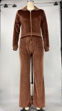 Casual Long Sleeve Zipper Long Sleeve 2 Piece Sets XMY-9294