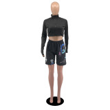 Fashion Printed Loose Casual Shorts YIBF-6039