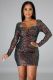 Sexy Sequined Long Sleeve Mini Dress LX-8569